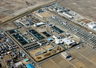 <p>写真:空から見た大久保浄水場<br />
(提供:埼玉県企業局大久保浄水場)</p>