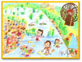 <p>かわはく開館20周年特別賞 <br />熊谷市立江南北小学校2年生 吉田 莉那さんの作品</p>