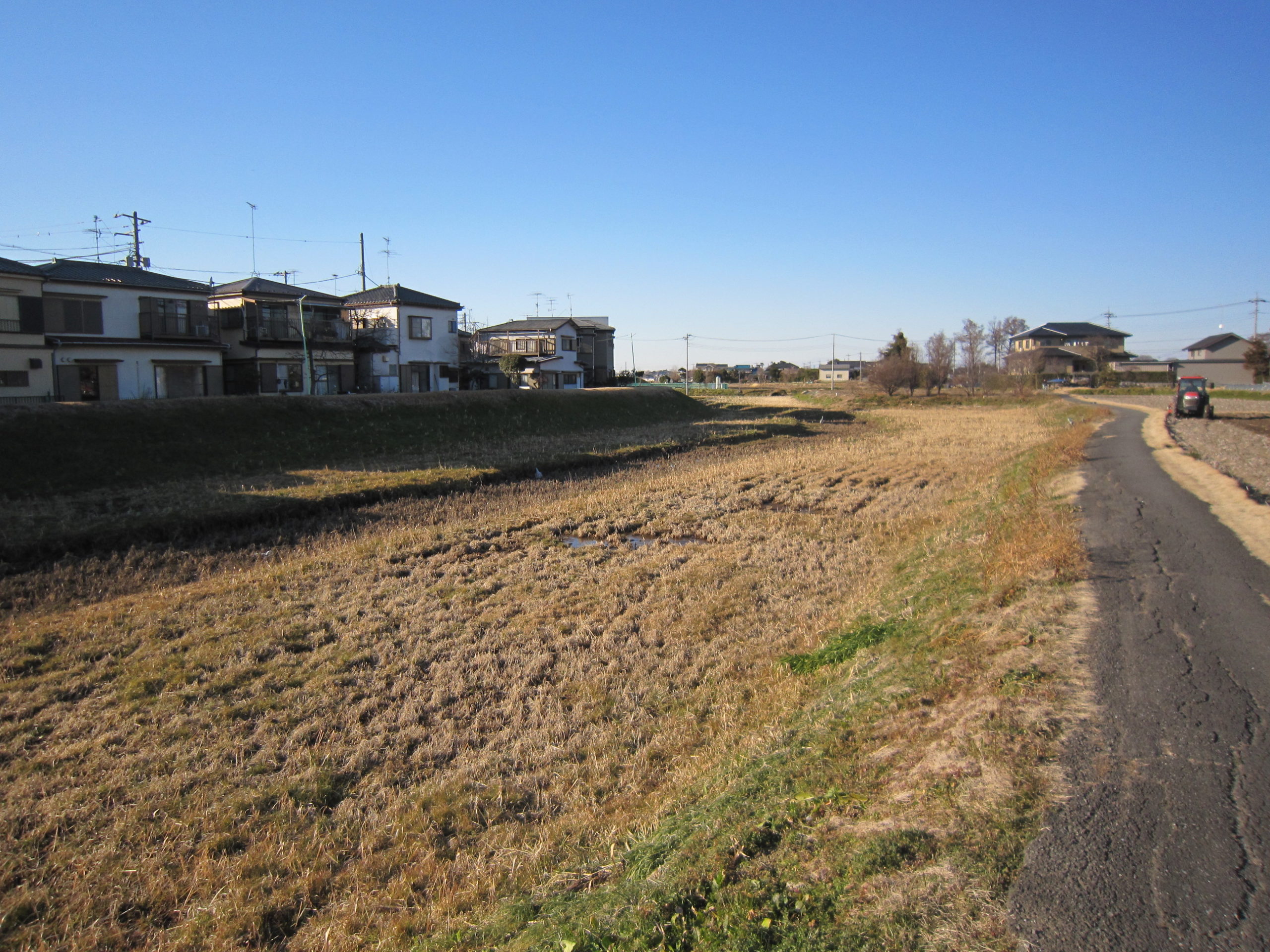 新興住宅地側の新河岸川の流路